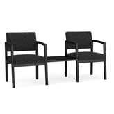 Lenox Steel Waiting Reception 2 Chairs Metal Frame with Connecting Center Table
