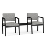 Lenox Steel Waiting Reception 2 Chairs Metal Frame with Connecting Center Table