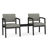 Lenox Steel Waiting Reception 2 Chairs Metal Frame with Connecting Center Table