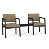 Lenox Steel Waiting Reception 2 Chairs Metal Frame with Connecting Center Table