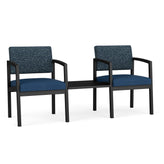 Lenox Steel Waiting Reception 2 Chairs Metal Frame with Connecting Center Table