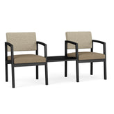 Lenox Steel Waiting Reception 2 Chairs Metal Frame with Connecting Center Table