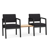 Lenox Steel Waiting Reception 2 Chairs Metal Frame with Connecting Center Table
