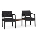 Lenox Steel Waiting Reception 2 Chairs Metal Frame with Connecting Center Table