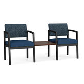 Lenox Steel Waiting Reception 2 Chairs Metal Frame with Connecting Center Table