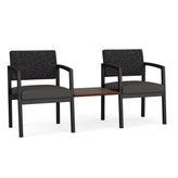 Lenox Steel Waiting Reception 2 Chairs Metal Frame with Connecting Center Table