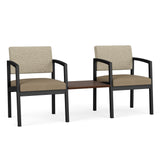 Lenox Steel Waiting Reception 2 Chairs Metal Frame with Connecting Center Table