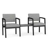 Lenox Steel Waiting Reception 2 Chairs Metal Frame with Connecting Center Table