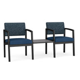 Lenox Steel Waiting Reception 2 Chairs Metal Frame with Connecting Center Table