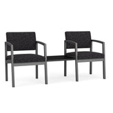 Lenox Steel Waiting Reception 2 Chairs Metal Frame with Connecting Center Table