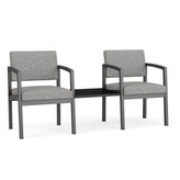 Lenox Steel Waiting Reception 2 Chairs Metal Frame with Connecting Center Table