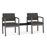 Lenox Steel Waiting Reception 2 Chairs Metal Frame with Connecting Center Table