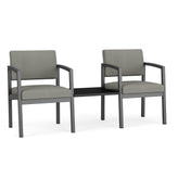 Lenox Steel Waiting Reception 2 Chairs Metal Frame with Connecting Center Table