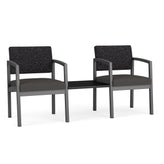 Lenox Steel Waiting Reception 2 Chairs Metal Frame with Connecting Center Table