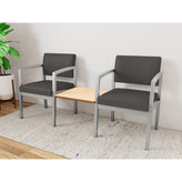 Lenox Steel Waiting Reception 2 Chairs Metal Frame with Connecting Center Table