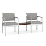 Lenox Steel Waiting Reception 2 Chairs Metal Frame with Connecting Center Table