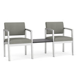 Lenox Steel Waiting Reception 2 Chairs Metal Frame with Connecting Center Table