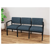 Lenox Steel Waiting Reception 3 Seat Tandem Seating Metal Frame No Center Arms