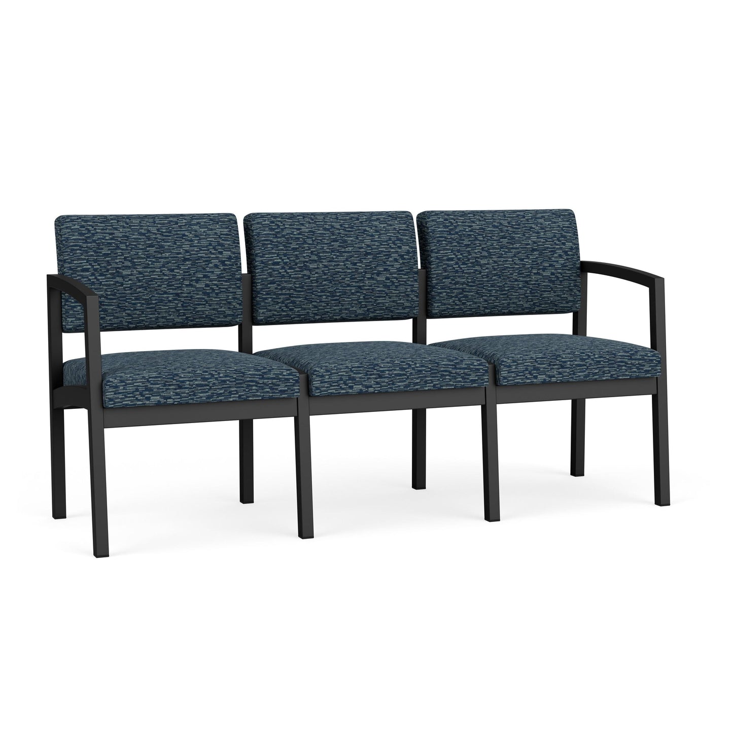 Lenox Steel Waiting Reception 3 Seat Tandem Seating Metal Frame No Center Arms