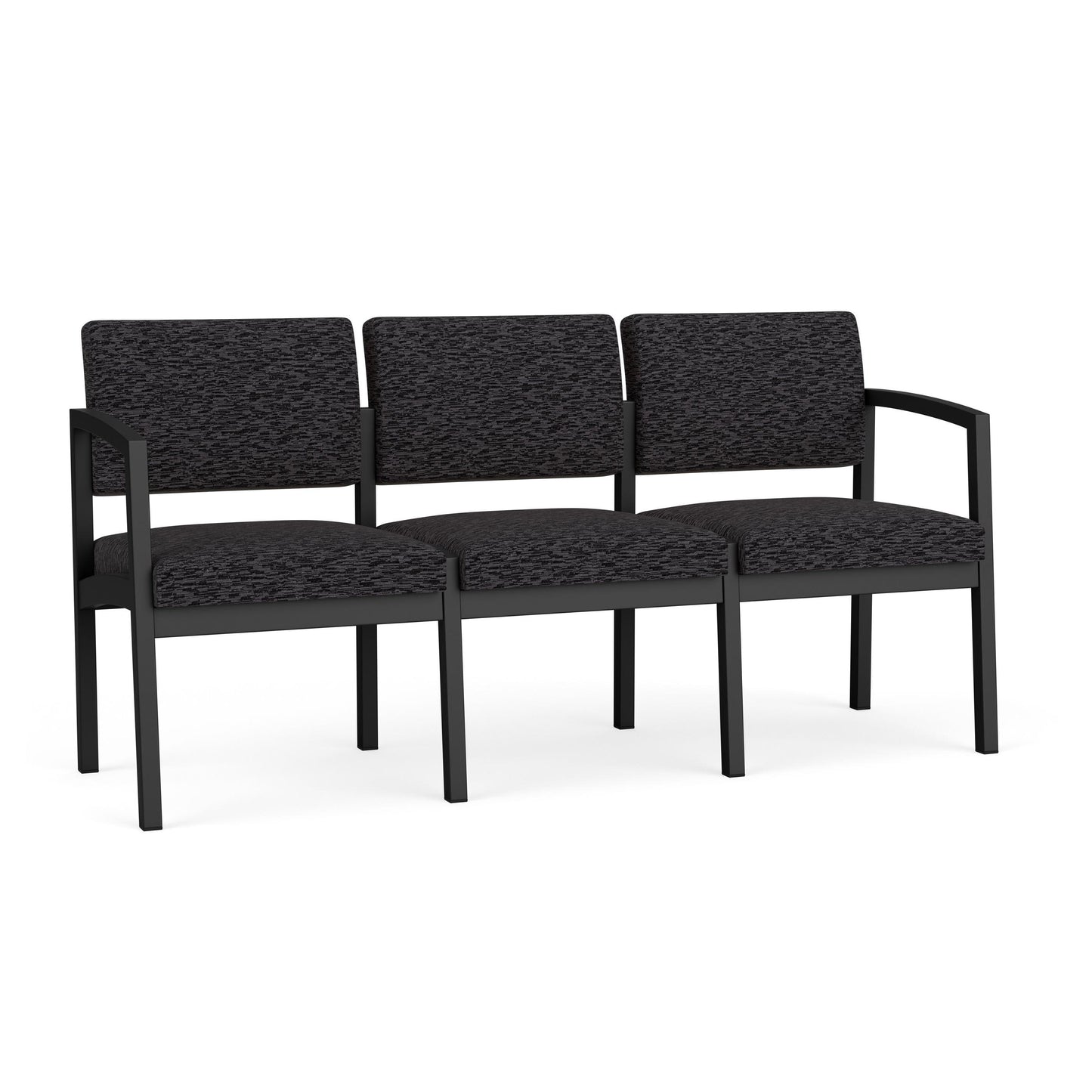 Lenox Steel Waiting Reception 3 Seat Tandem Seating Metal Frame No Center Arms