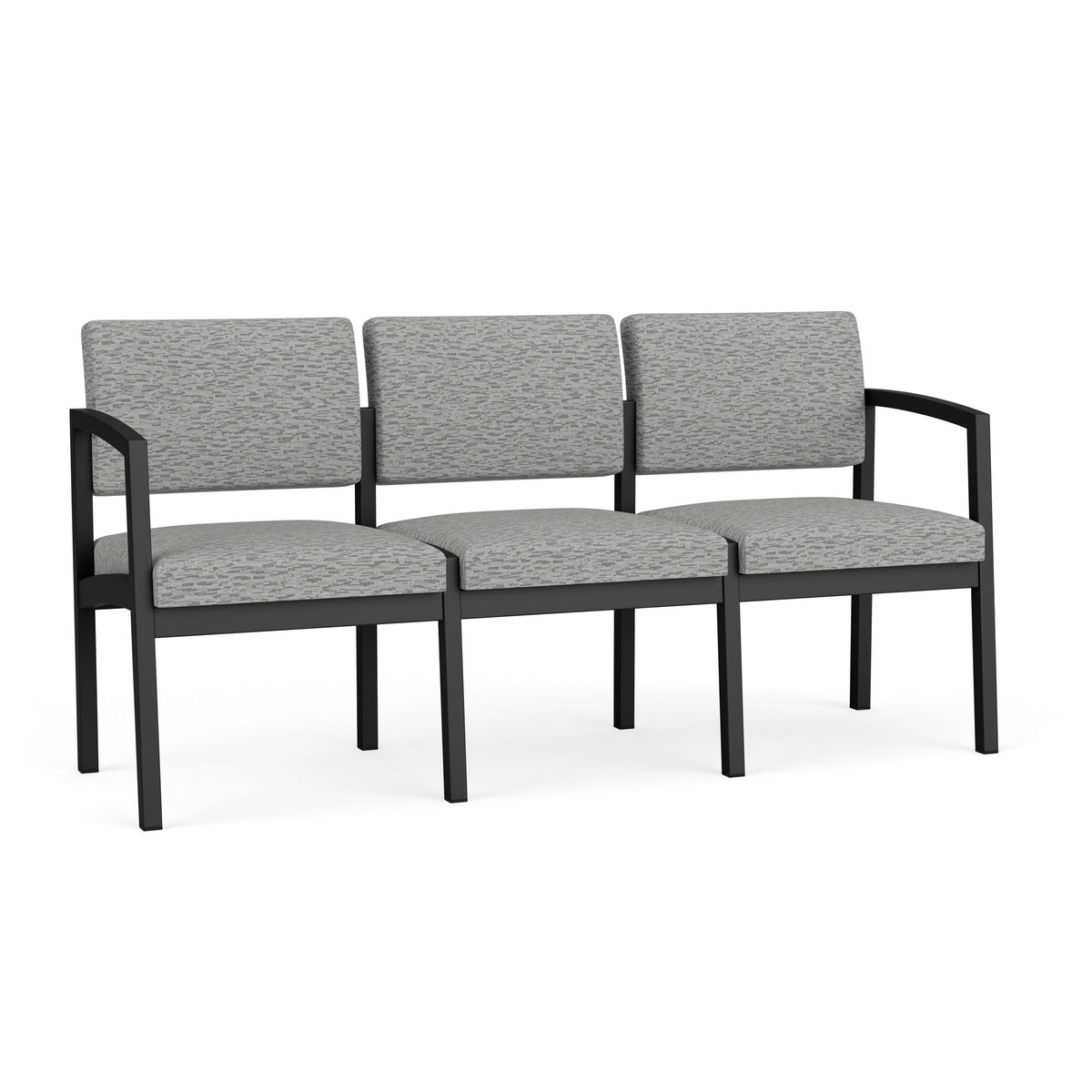 Lenox Steel Waiting Reception 3 Seat Tandem Seating Metal Frame No Center Arms