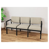 Lenox Steel Waiting Reception 3 Seat Tandem Seating Metal Frame No Center Arms