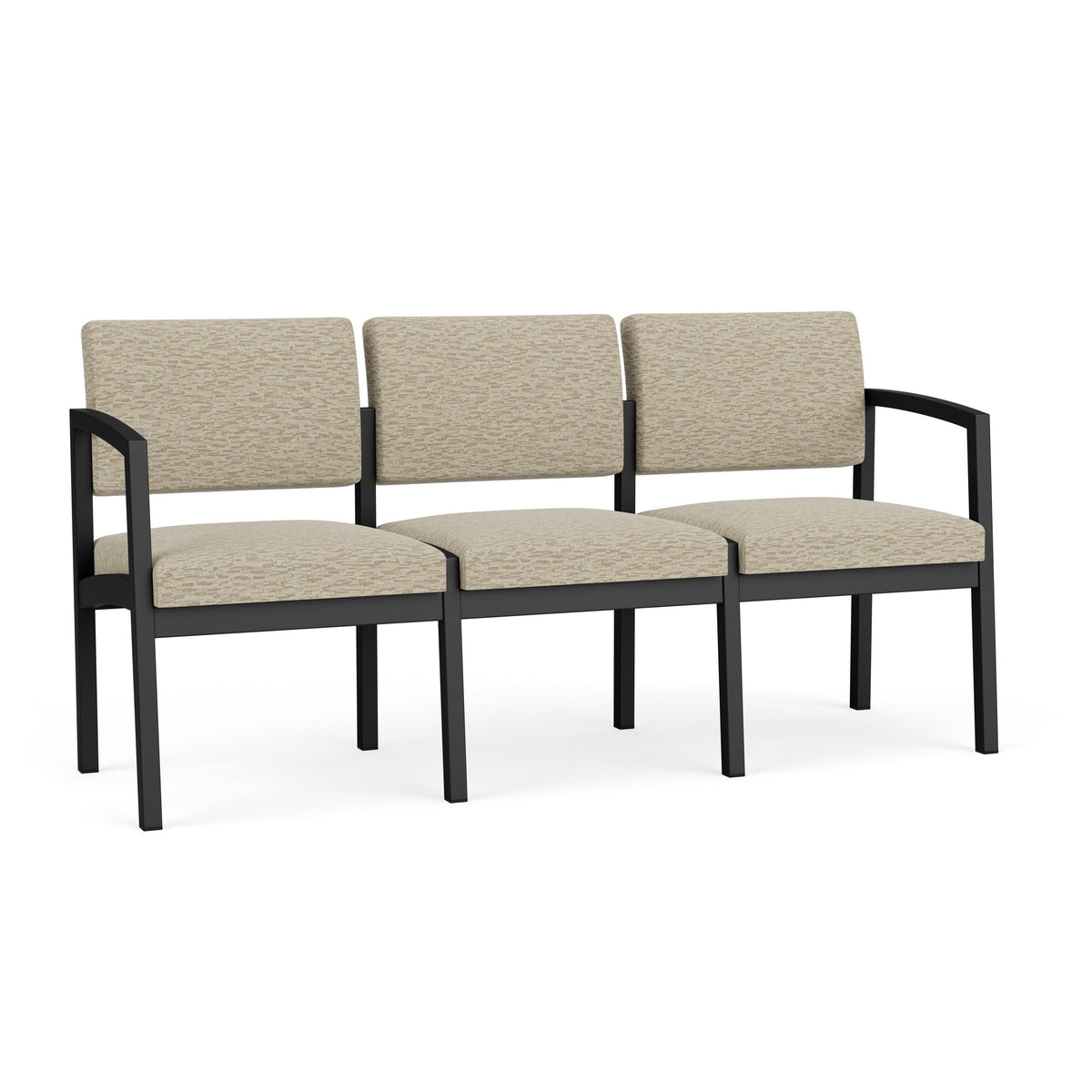 Lenox Steel Waiting Reception 3 Seat Tandem Seating Metal Frame No Center Arms
