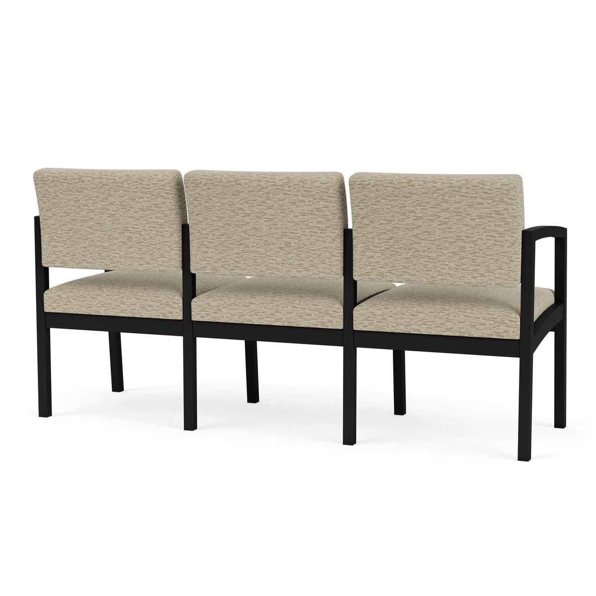 Lenox Steel Waiting Reception 3 Seat Tandem Seating Metal Frame No Center Arms