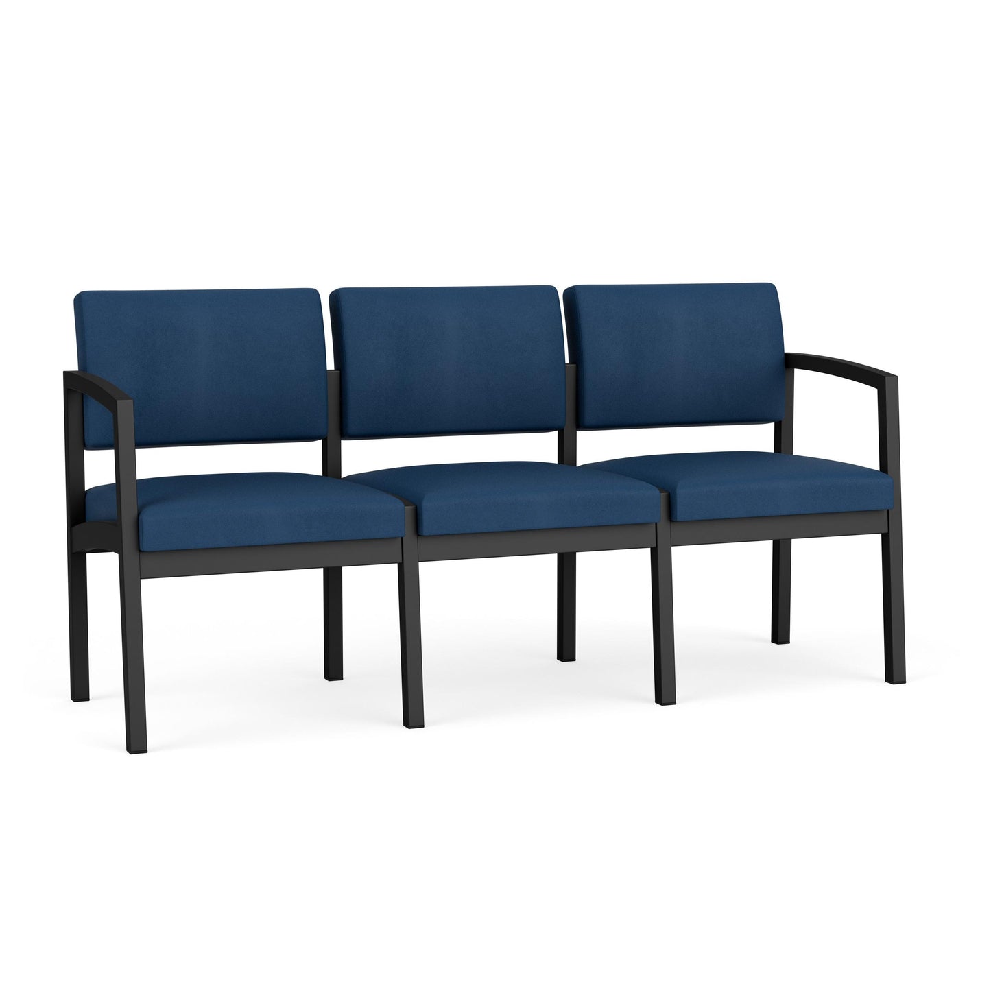 Lenox Steel Waiting Reception 3 Seat Tandem Seating Metal Frame No Center Arms
