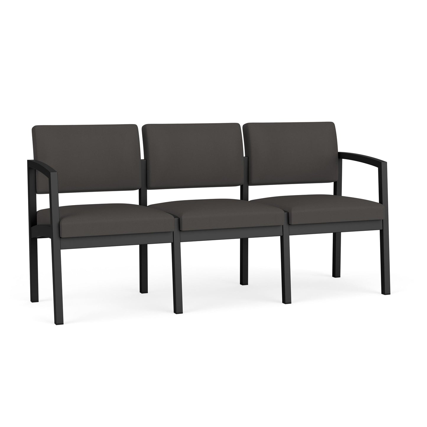Lenox Steel Waiting Reception 3 Seat Tandem Seating Metal Frame No Center Arms