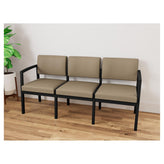 Lenox Steel Waiting Reception 3 Seat Tandem Seating Metal Frame No Center Arms