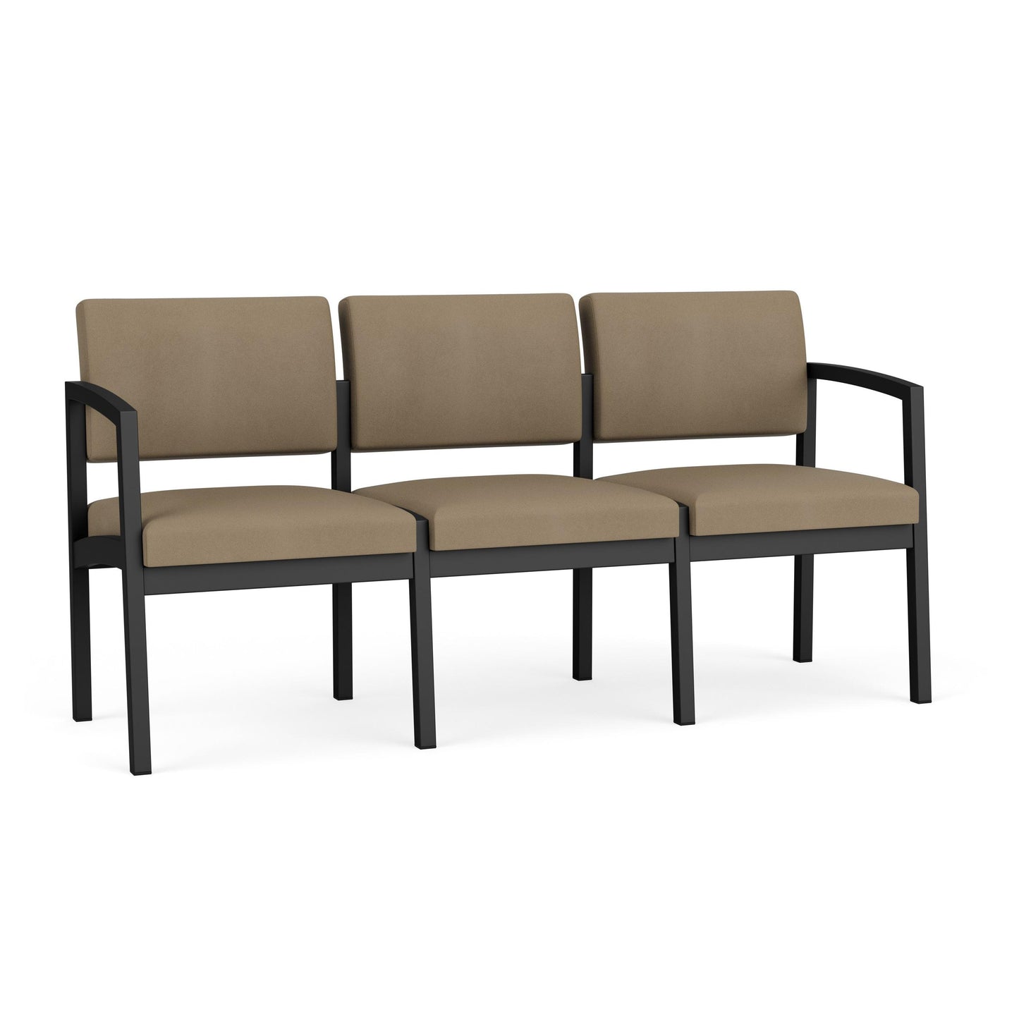 Lenox Steel Waiting Reception 3 Seat Tandem Seating Metal Frame No Center Arms