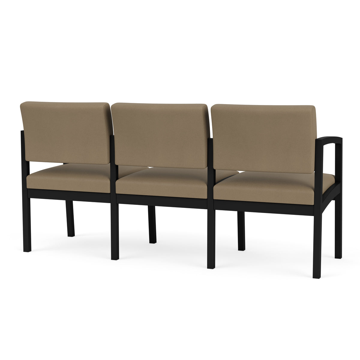 Lenox Steel Waiting Reception 3 Seat Tandem Seating Metal Frame No Center Arms