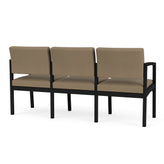Lenox Steel Waiting Reception 3 Seat Tandem Seating Metal Frame No Center Arms
