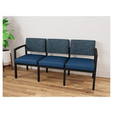 Lenox Steel Waiting Reception 3 Seat Tandem Seating Metal Frame No Center Arms