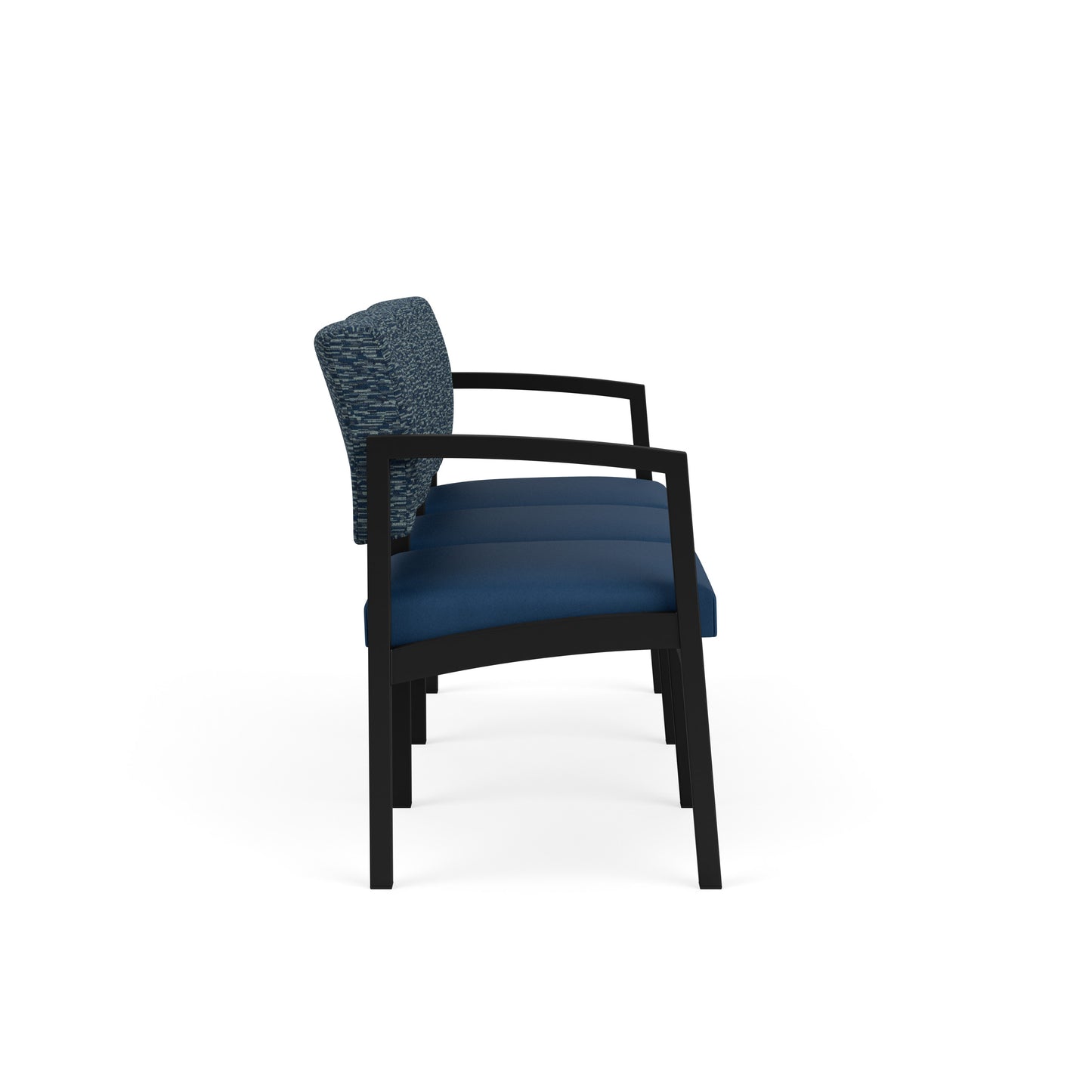 Lenox Steel Waiting Reception 3 Seat Tandem Seating Metal Frame No Center Arms