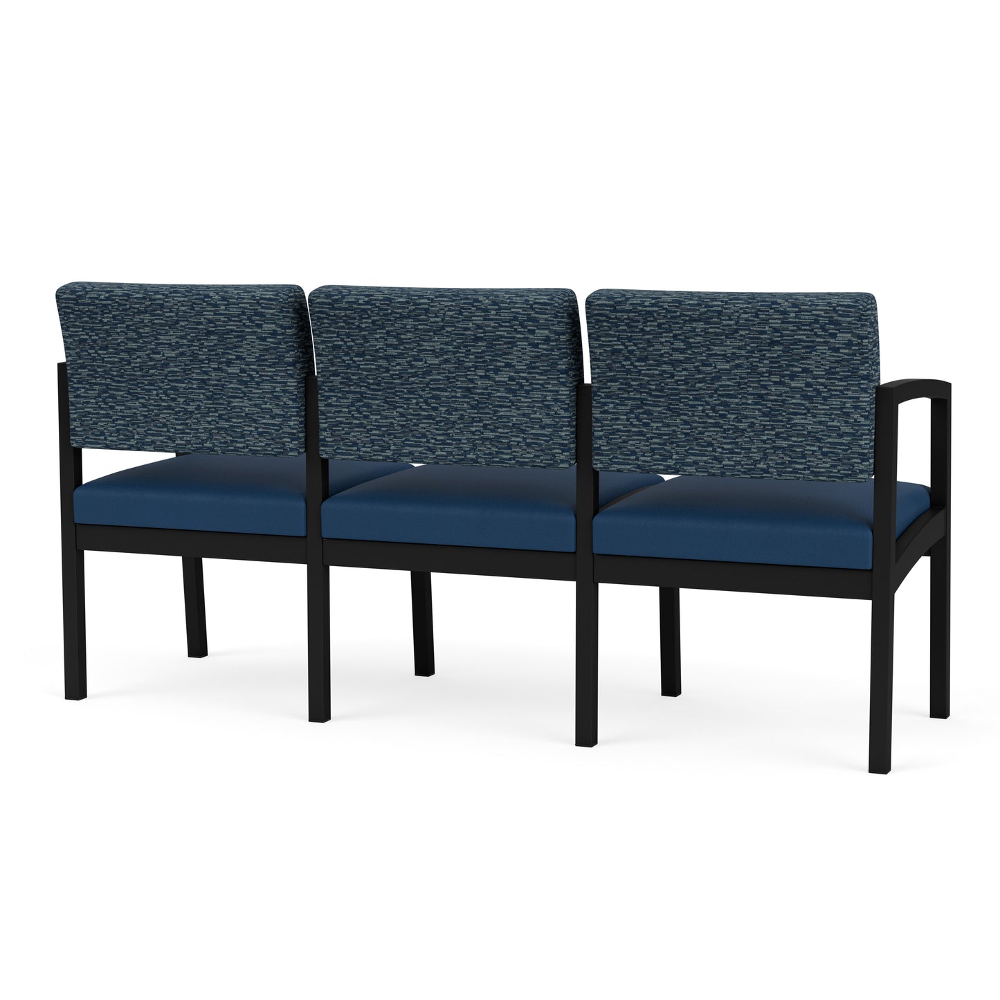 Lenox Steel Waiting Reception 3 Seat Tandem Seating Metal Frame No Center Arms