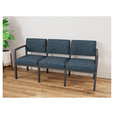Lenox Steel Waiting Reception 3 Seat Tandem Seating Metal Frame No Center Arms