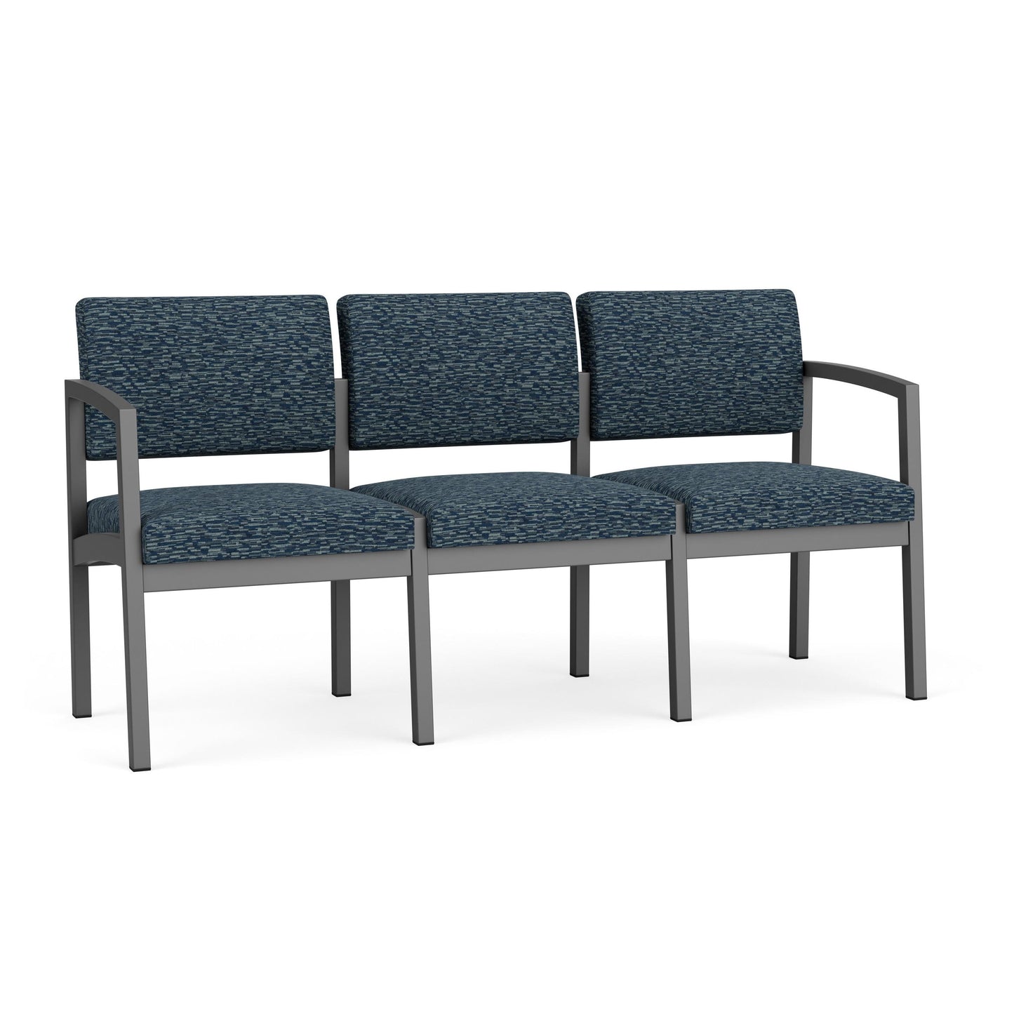 Lenox Steel Waiting Reception 3 Seat Tandem Seating Metal Frame No Center Arms