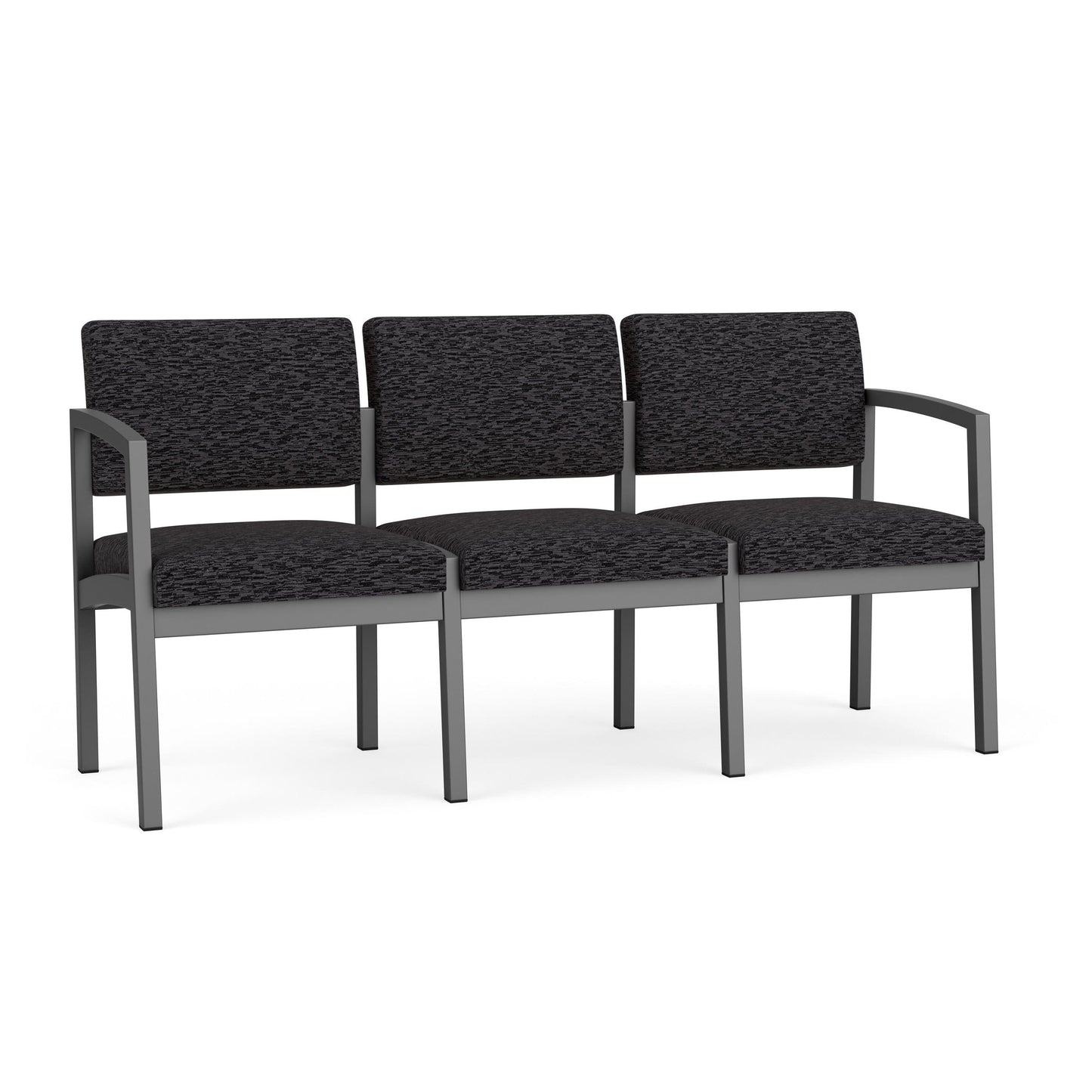 Lenox Steel Waiting Reception 3 Seat Tandem Seating Metal Frame No Center Arms