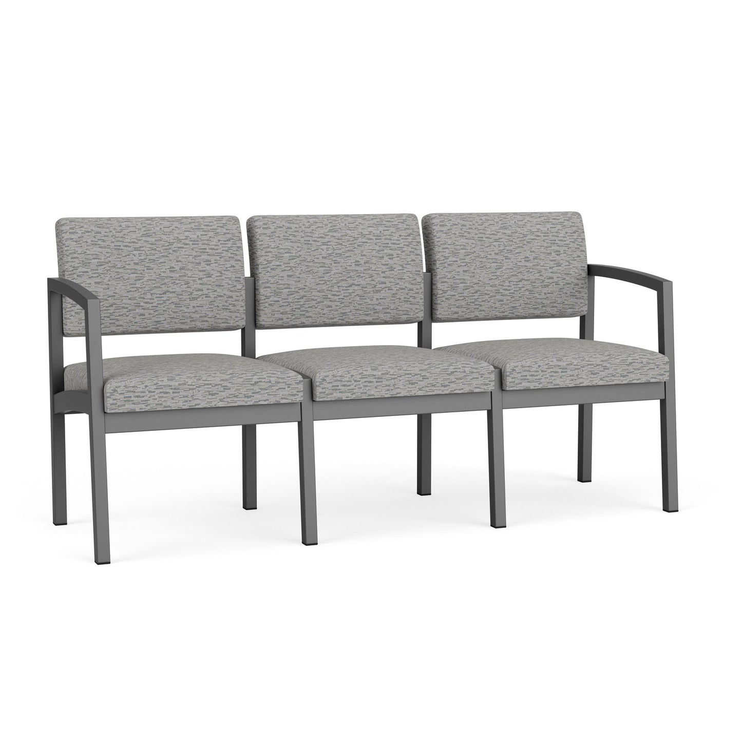 Lenox Steel Waiting Reception 3 Seat Tandem Seating Metal Frame No Center Arms