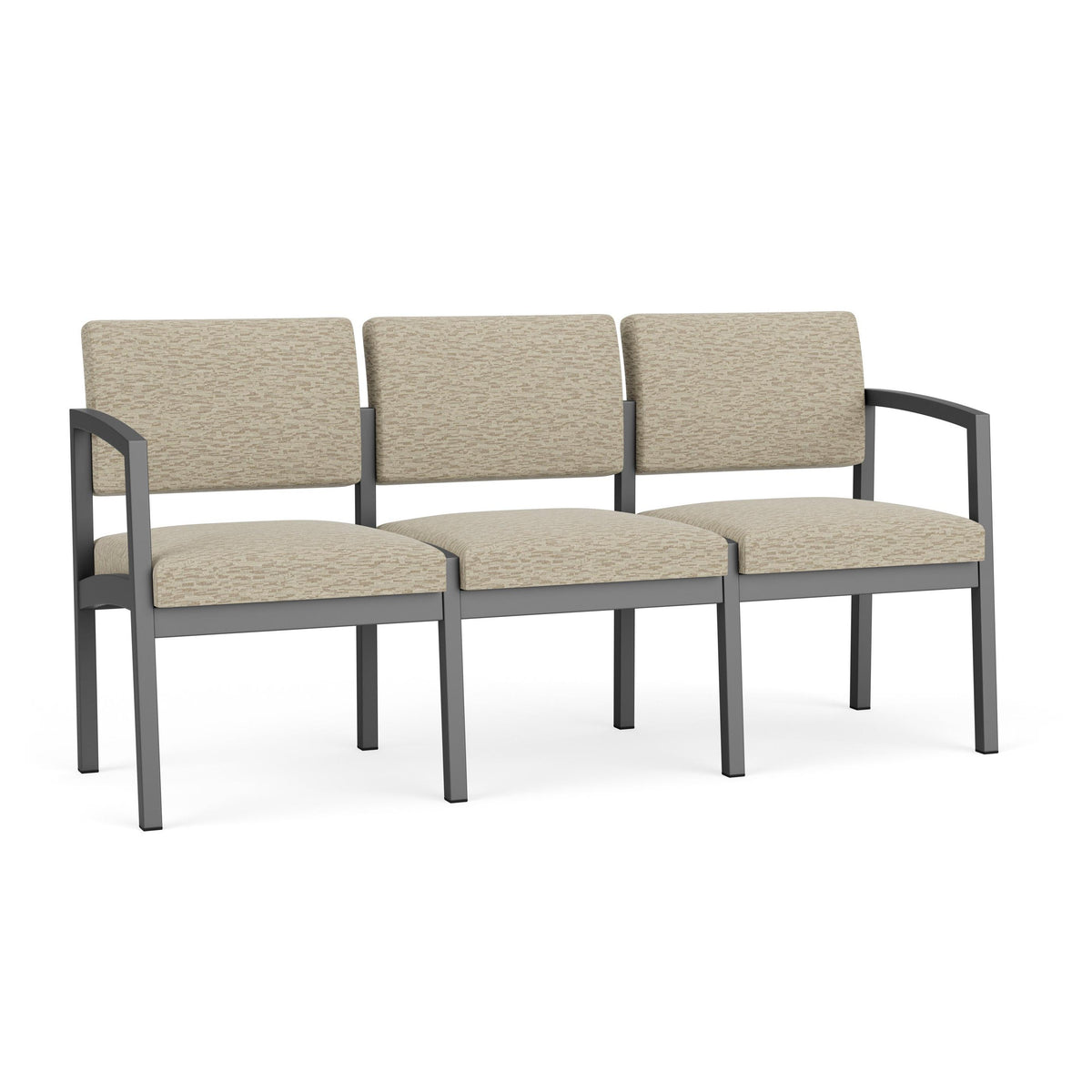 Lenox Steel Waiting Reception 3 Seat Tandem Seating Metal Frame No Center Arms