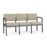 Lenox Steel Waiting Reception 3 Seat Tandem Seating Metal Frame No Center Arms