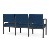 Lenox Steel Waiting Reception 3 Seat Tandem Seating Metal Frame No Center Arms