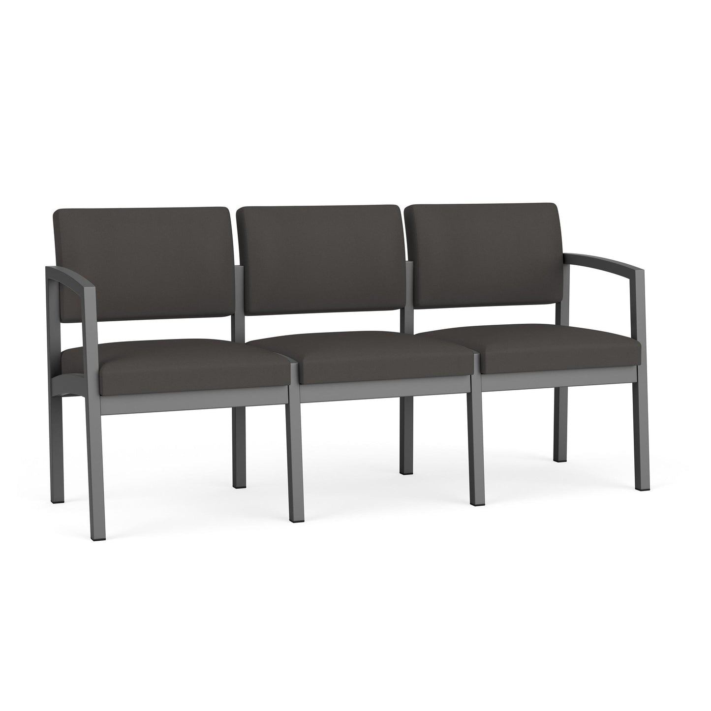 Lenox Steel Waiting Reception 3 Seat Tandem Seating Metal Frame No Center Arms