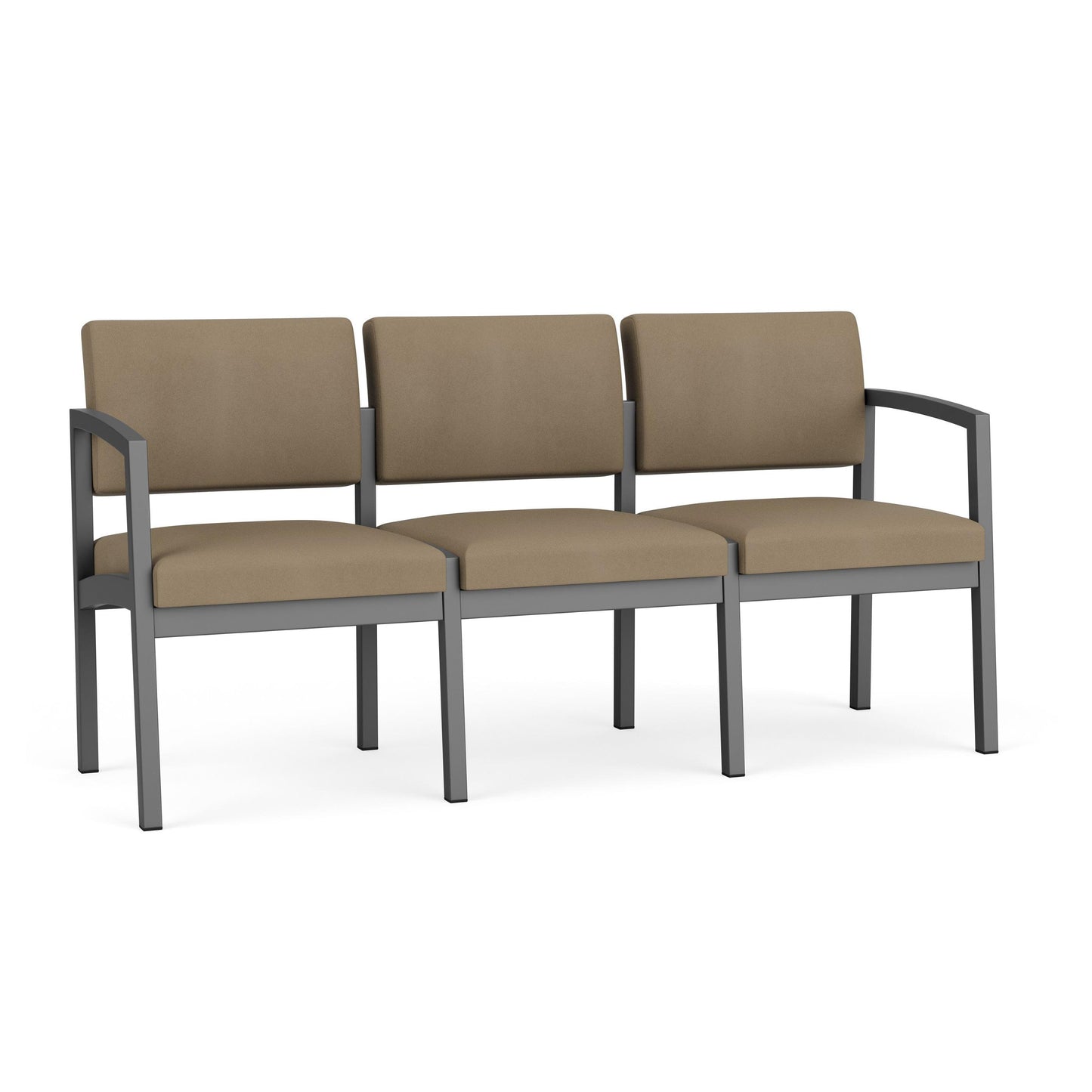 Lenox Steel Waiting Reception 3 Seat Tandem Seating Metal Frame No Center Arms