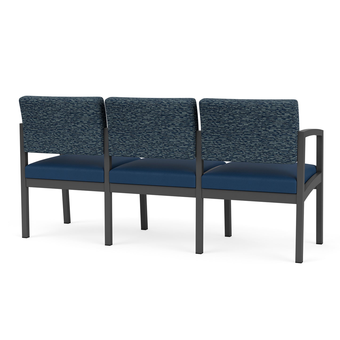 Lenox Steel Waiting Reception 3 Seat Tandem Seating Metal Frame No Center Arms