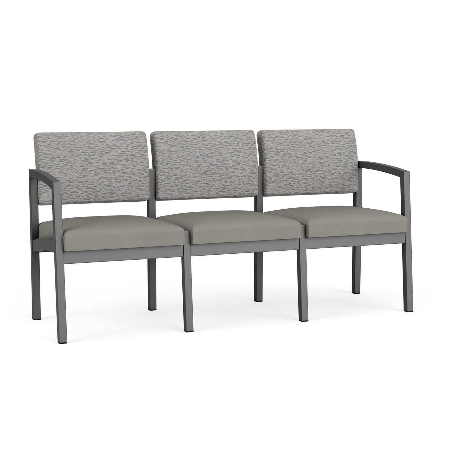 Lenox Steel Waiting Reception 3 Seat Tandem Seating Metal Frame No Center Arms