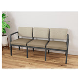 Lenox Steel Waiting Reception 3 Seat Tandem Seating Metal Frame No Center Arms