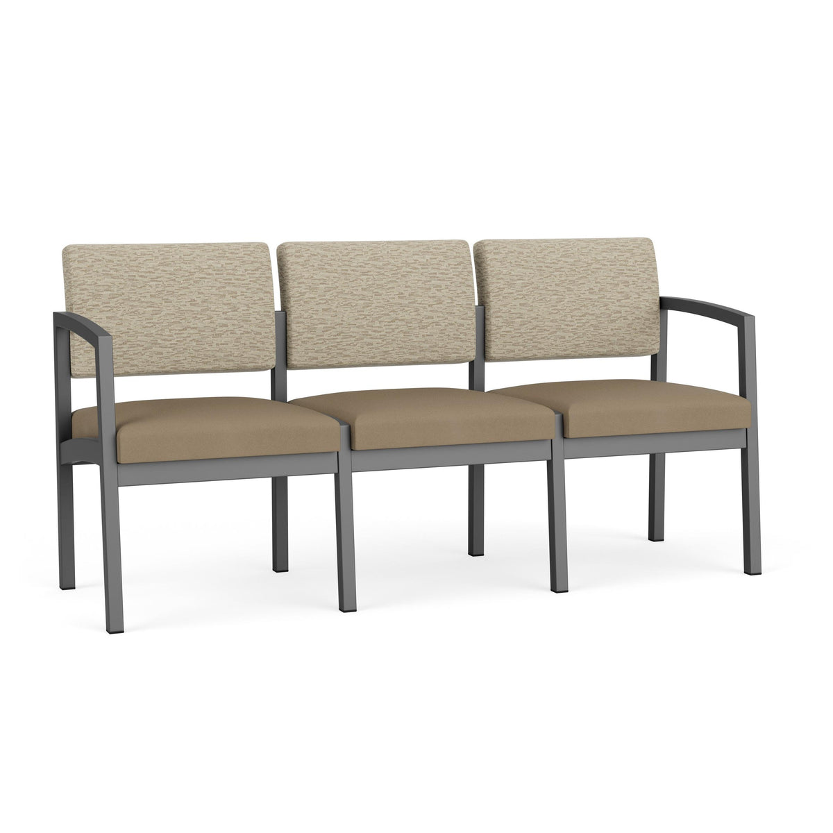 Lenox Steel Waiting Reception 3 Seat Tandem Seating Metal Frame No Center Arms